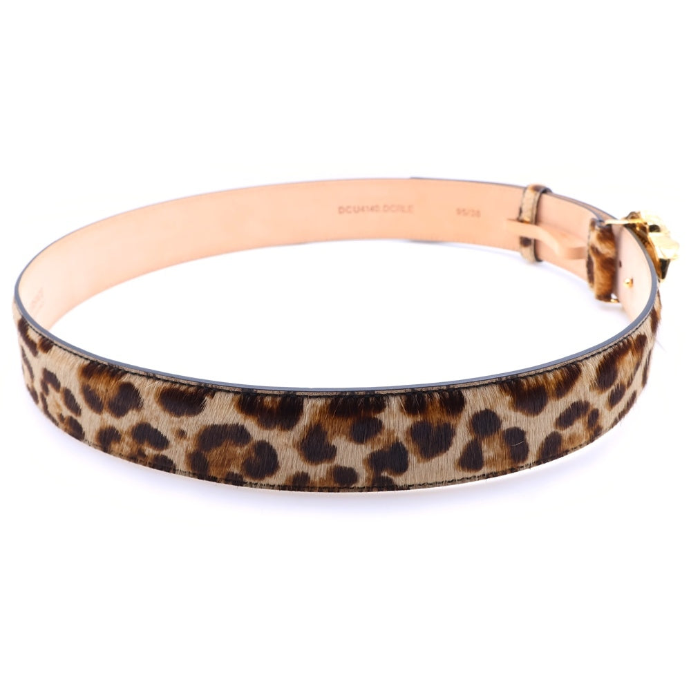 VERSACE(ヴェルサーチ) メデューサバックル レオパード ハラコレザー ベルト ブラウン DCU4140.DCRLE