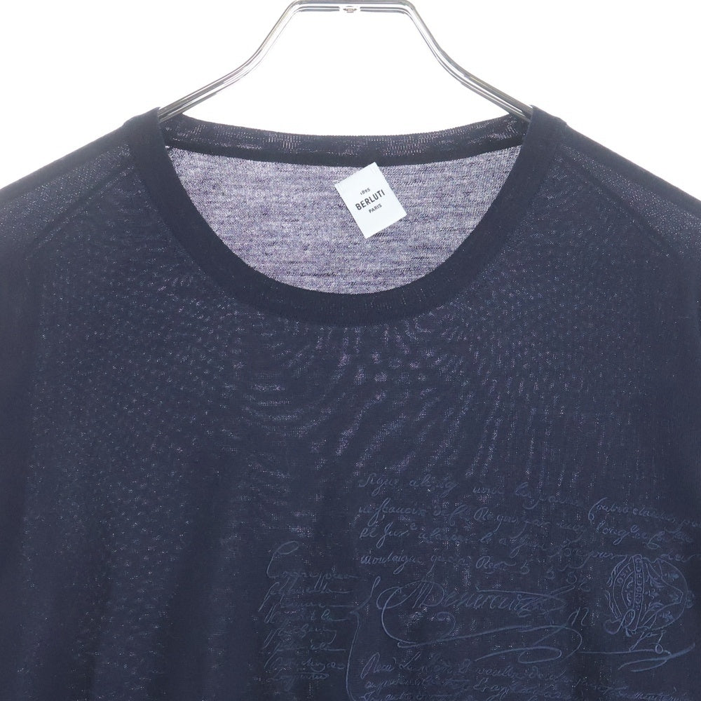 Berluti(ベルルッティ) カリグラフィ ラムウール ニット セーター ネイビー R15KRL115YAD