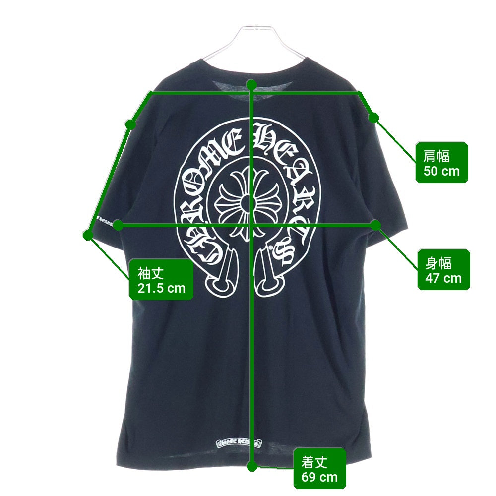 CHROME HEARTS(クロムハーツ) Horseshoe Tee ホースシューロゴ クルーネック 半袖Tシャツ カットソー ブラック