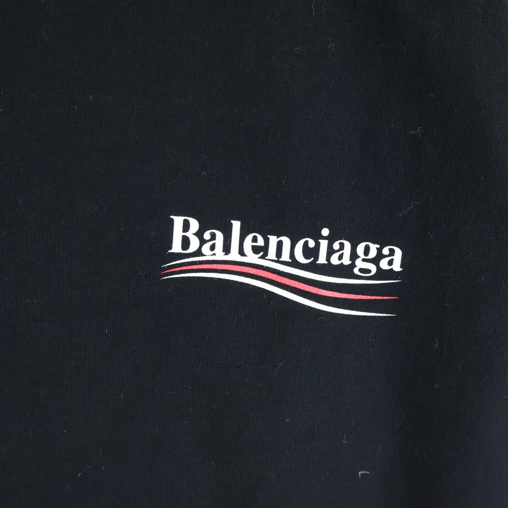 BALENCIAGA(バレンシアガ) 20AW キャンペーンロゴプリント クルーネック 半袖Tシャツ カットソー ブラック 620967 TIV52