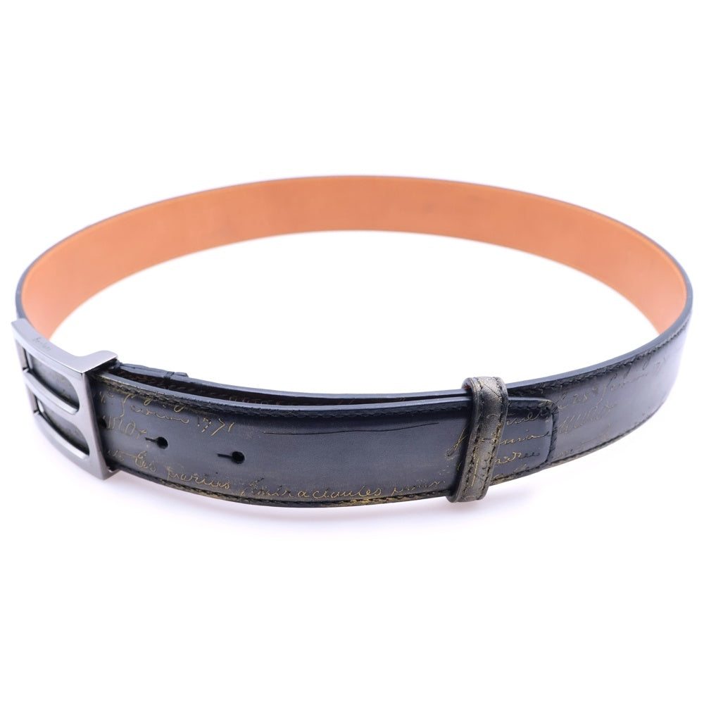 Berluti(ベルルッティ) カリグラフィ レザー ベルト ネイビー L0146