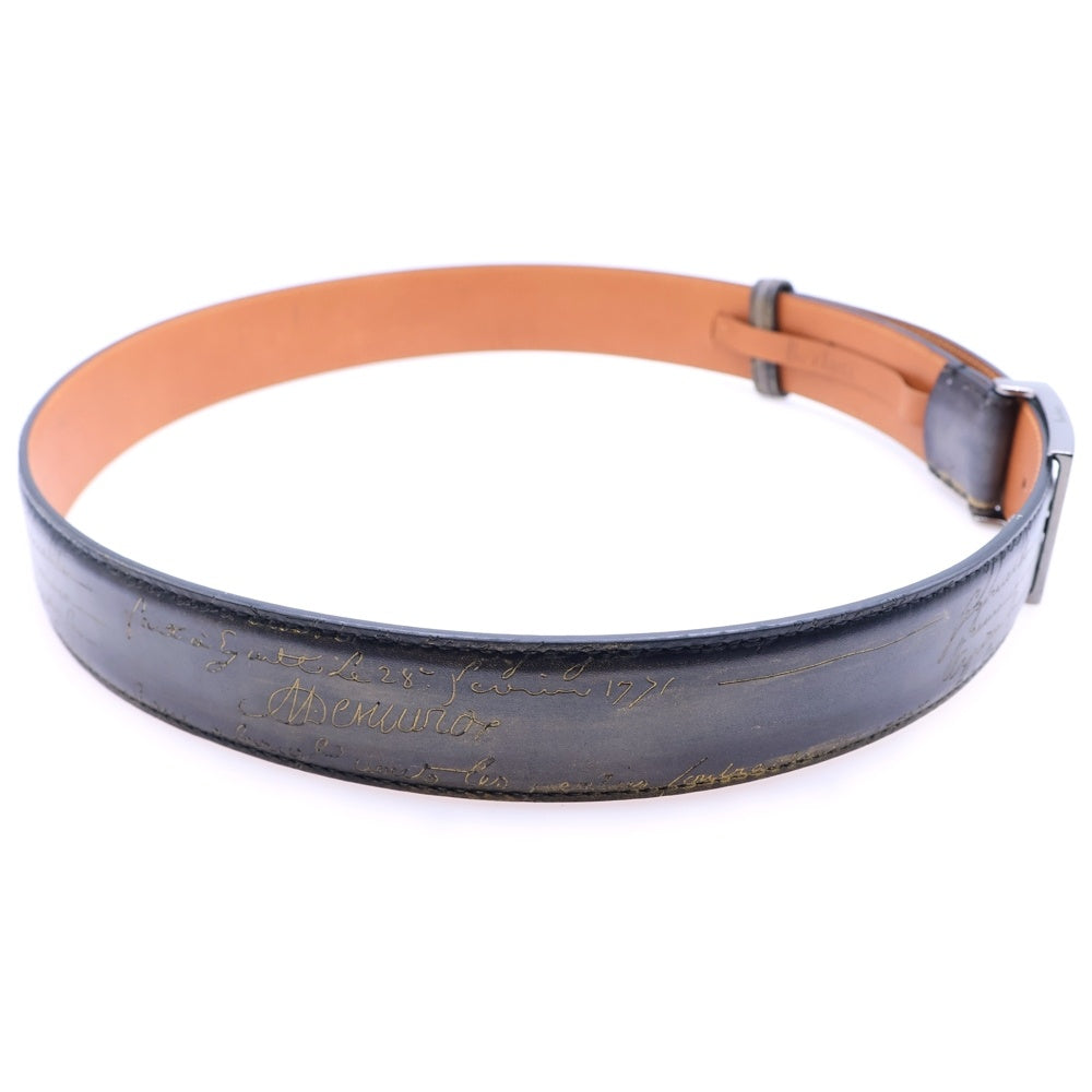Berluti(ベルルッティ) カリグラフィ レザー ベルト ネイビー L0146