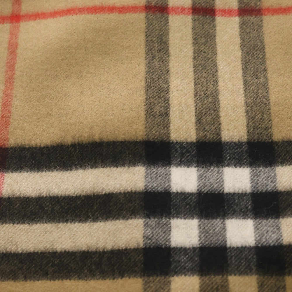BURBERRY(バーバリー) ノバチェック カシミヤ ウール フリンジ マフラー ブルー/ベージュ 802478 レディース
