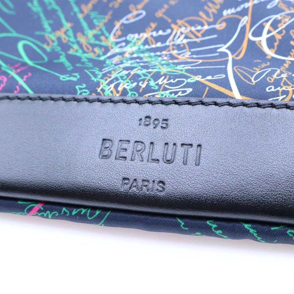 Berluti(ベルルッティ) エスプリット スクリットナイロンクラッチ セカンドバッグ クラッチバッグ ポーチ ネイビー/マルチカラー