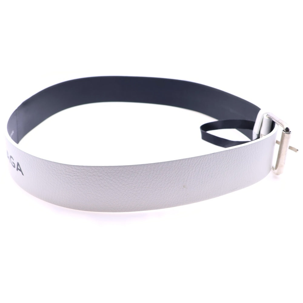 BALENCIAGA(バレンシアガ) ロゴ レザー ベルト ホワイト 505071