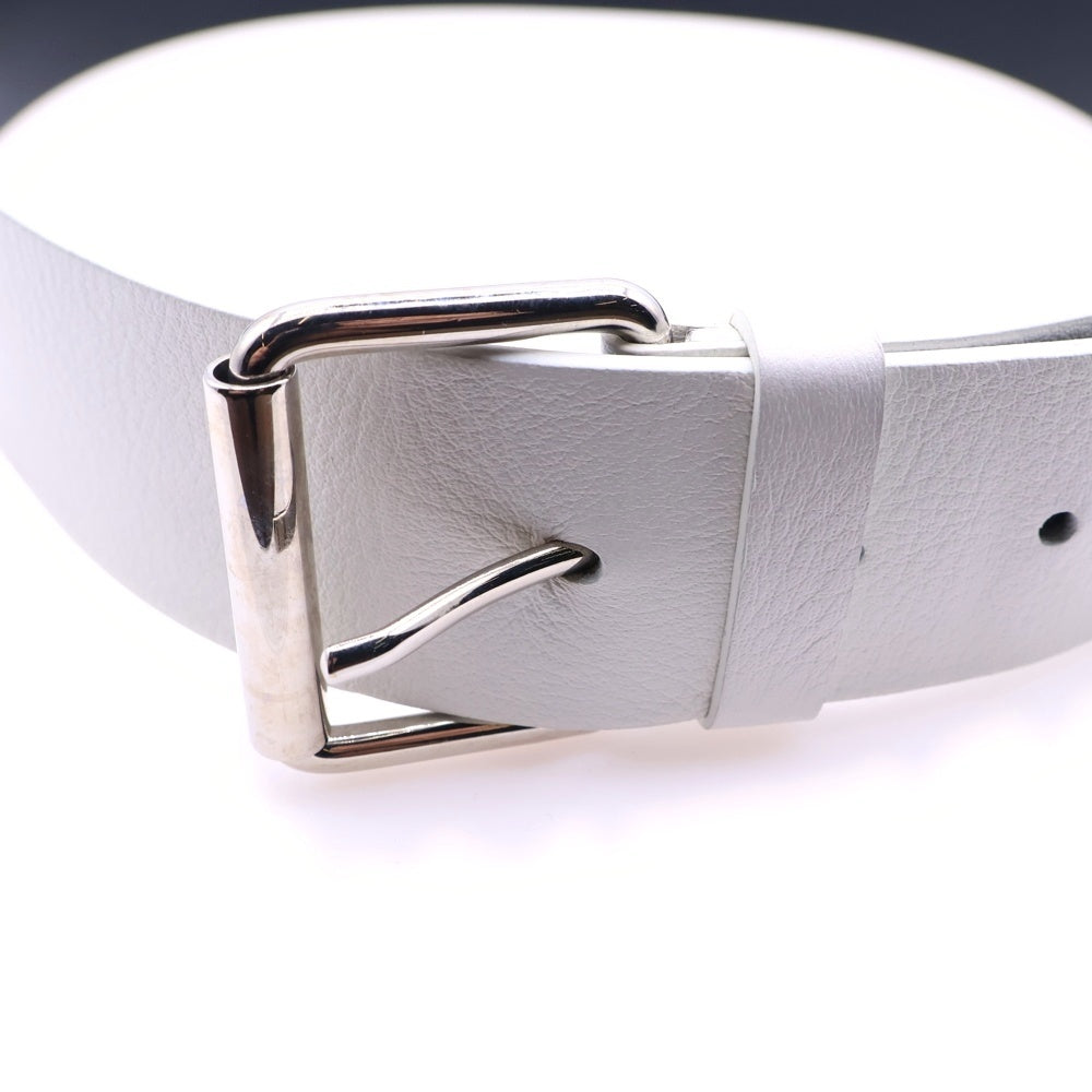 BALENCIAGA(バレンシアガ) ロゴ レザー ベルト ホワイト 505071