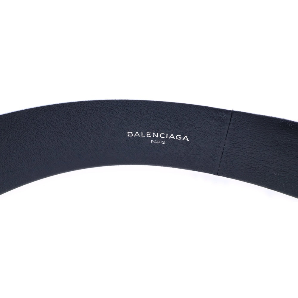 BALENCIAGA(バレンシアガ) ロゴ レザー ベルト ホワイト 505071