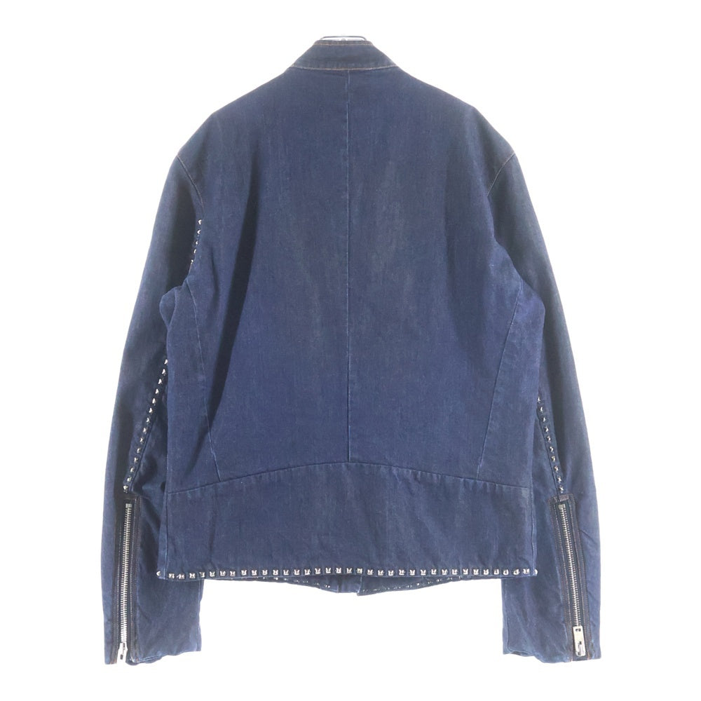 Maison Martin Margiela(メゾンマルタンマルジェラ) 15AW バーニーズニューヨーク 25周年 100着限定 ハの字 スタッズ デニムライダースジャケット インディゴ S30AM0331 S30458