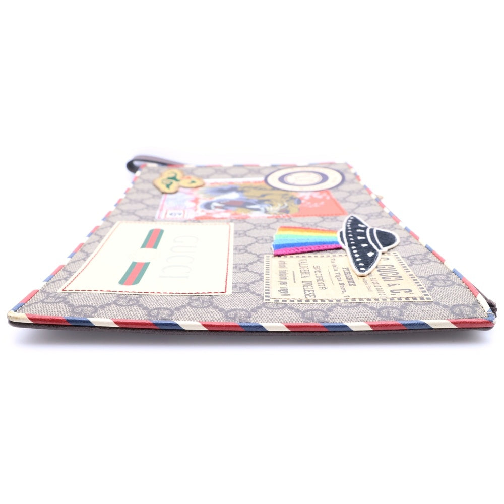 GUCCI(グッチ) GGスプリーム クーリエ ワッペン セカンドバッグ クラッチバッグ ベージュ 473915 レディース