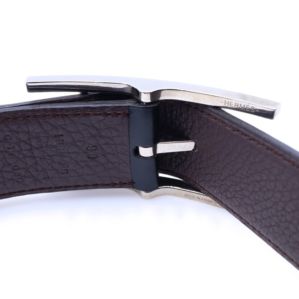 HERMES(エルメス) アピ シルバー金具 C刻印 レザー ベルト ブラウン/ブラック