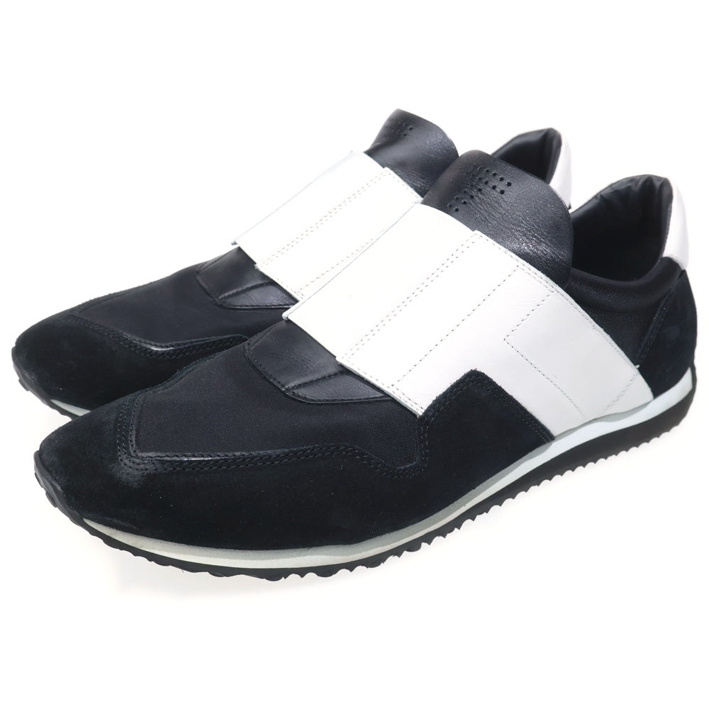 TOD'S(トッズ) スウェードレザー ナイロン ローカットスニーカー スリッポン ホワイト/ブラック