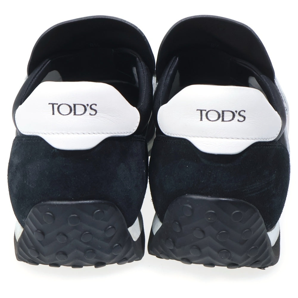 TOD'S(トッズ) スウェードレザー ナイロン ローカットスニーカー スリッポン ホワイト/ブラック