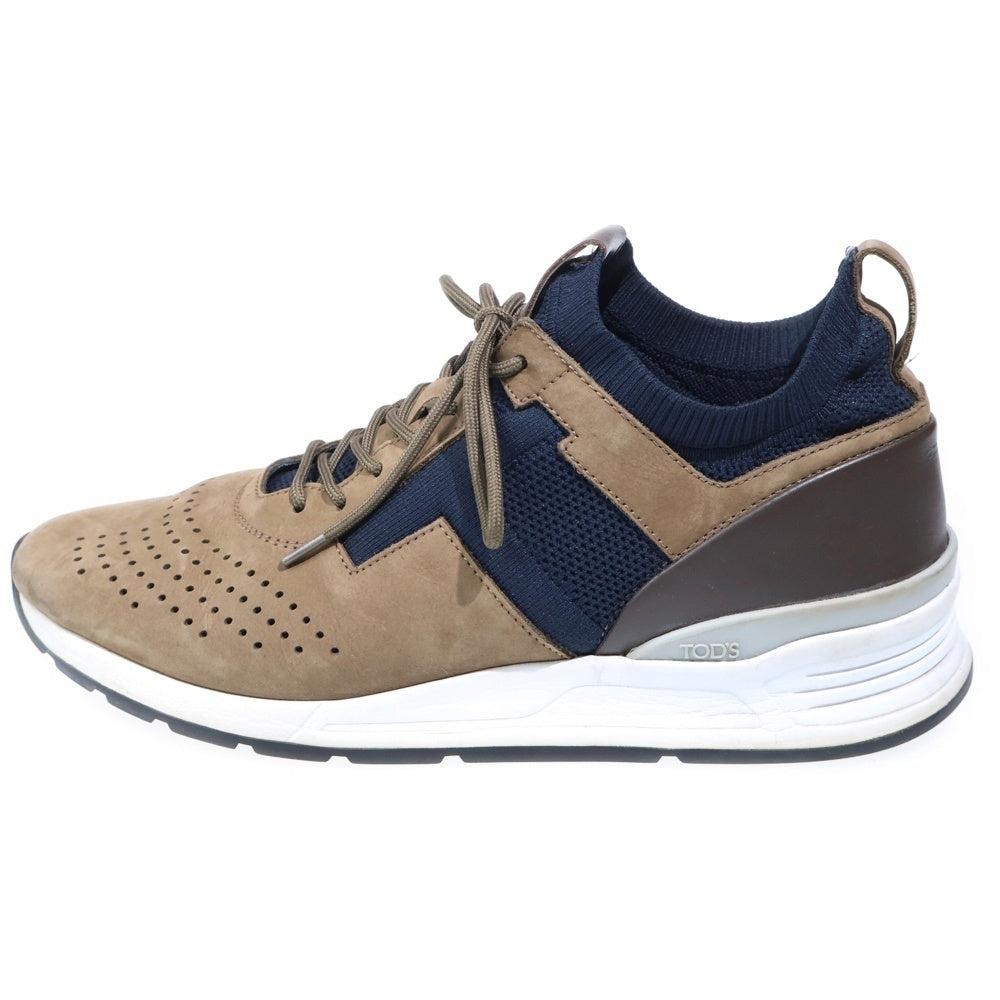 TOD'S(トッズ) ヌバックレザー メッシュ ローカットスニーカー ブラウン/ブラック