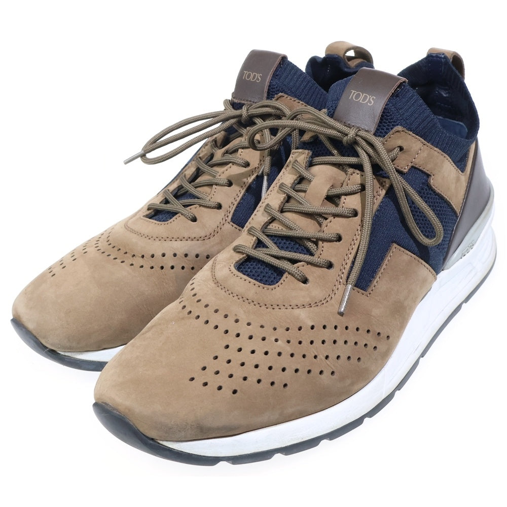 TOD'S(トッズ) ヌバックレザー メッシュ ローカットスニーカー ブラウン/ブラック