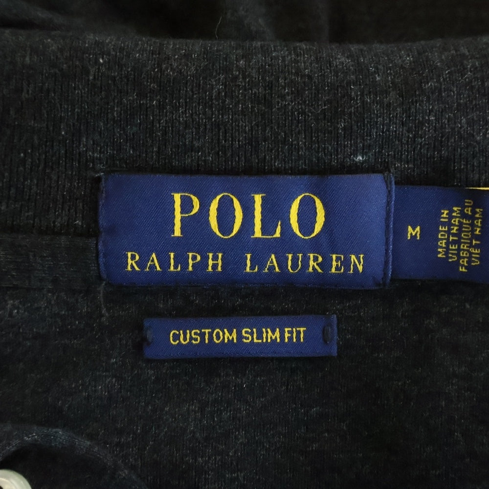 POLO RALPH LAUREN(ポロラルフローレン) ポニー刺繍 コットン 長袖 ポロシャツ グレー
