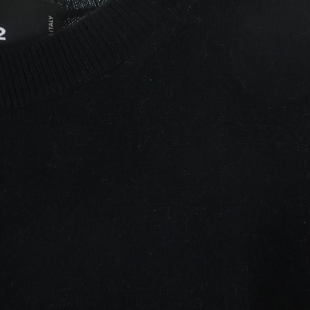 DSQUARED2(ディースクエアード) ロゴ コットン ニット 半袖 セーター ブラック S71HA0994