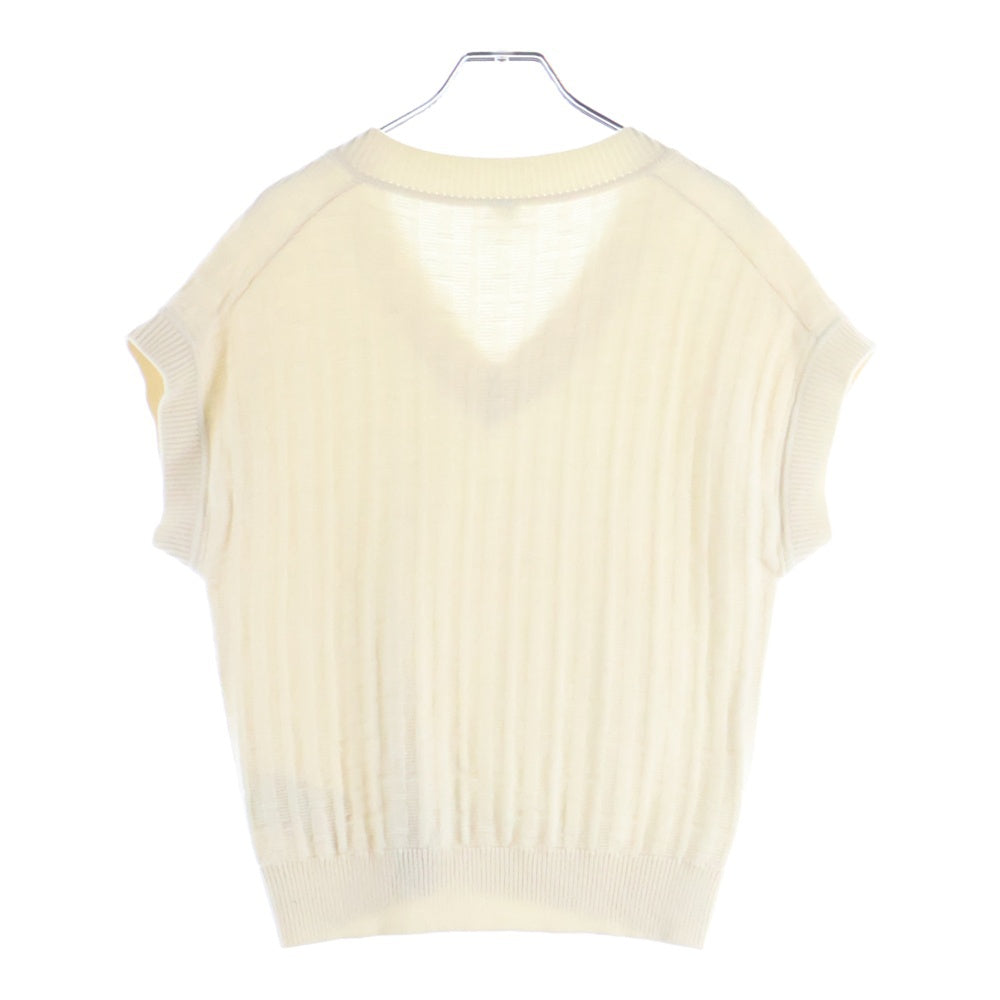 HERMES(エルメス) Hジャガード Vネック ニットベスト アイボリー レディース