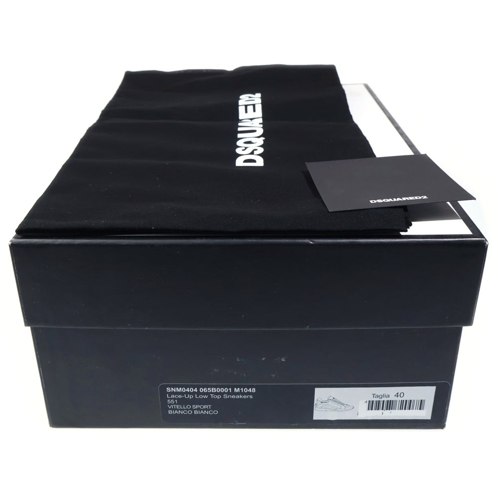 DSQUARED2(ディースクエアード) 551 Lace-Up Low Top Sneakers レースアップ ローカットスニーカー ホワイト SNM0404 065B0001
