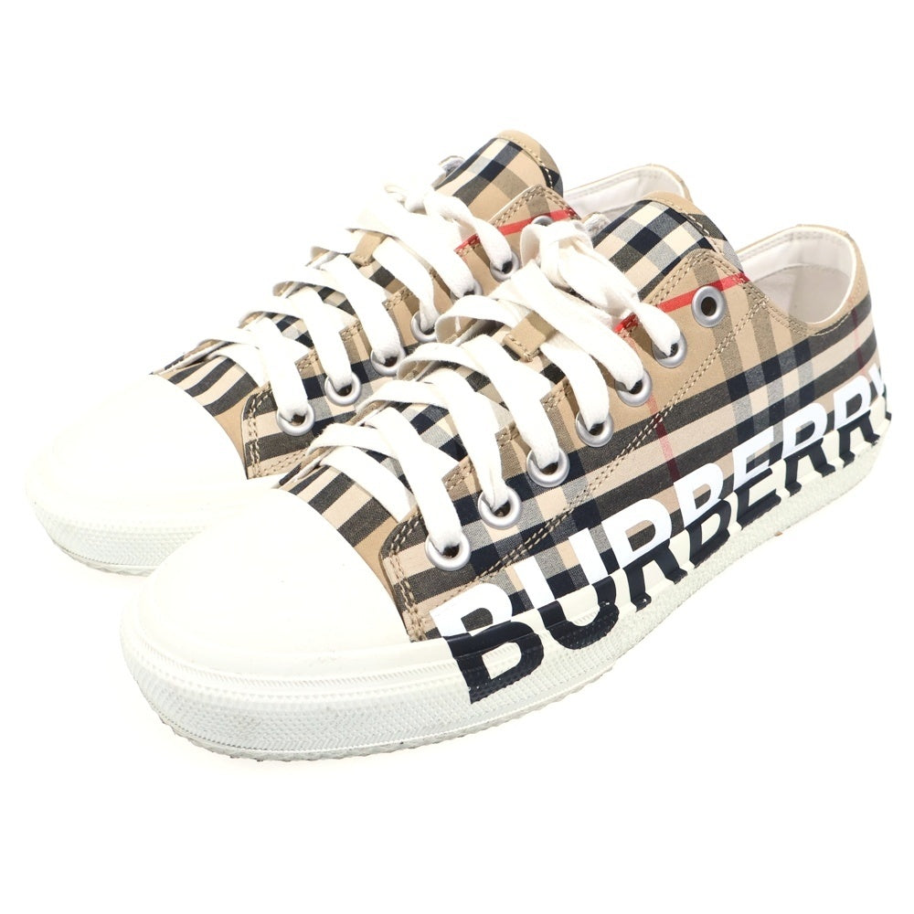 BURBERRY(バーバリー) ロゴプリント ノバチェック ローカットスニーカー ベージュ 8024149
