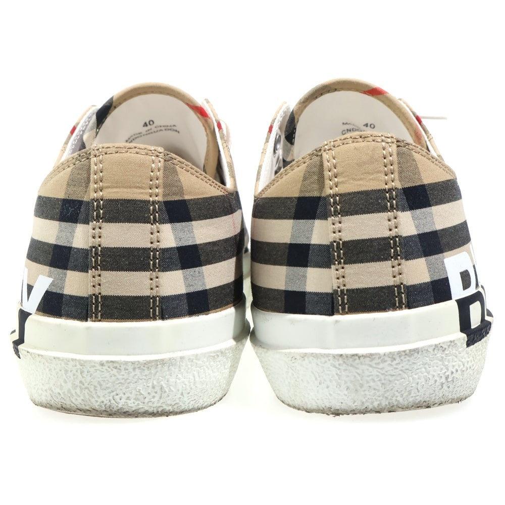 BURBERRY(バーバリー) ロゴプリント ノバチェック ローカットスニーカー ベージュ 8024149
