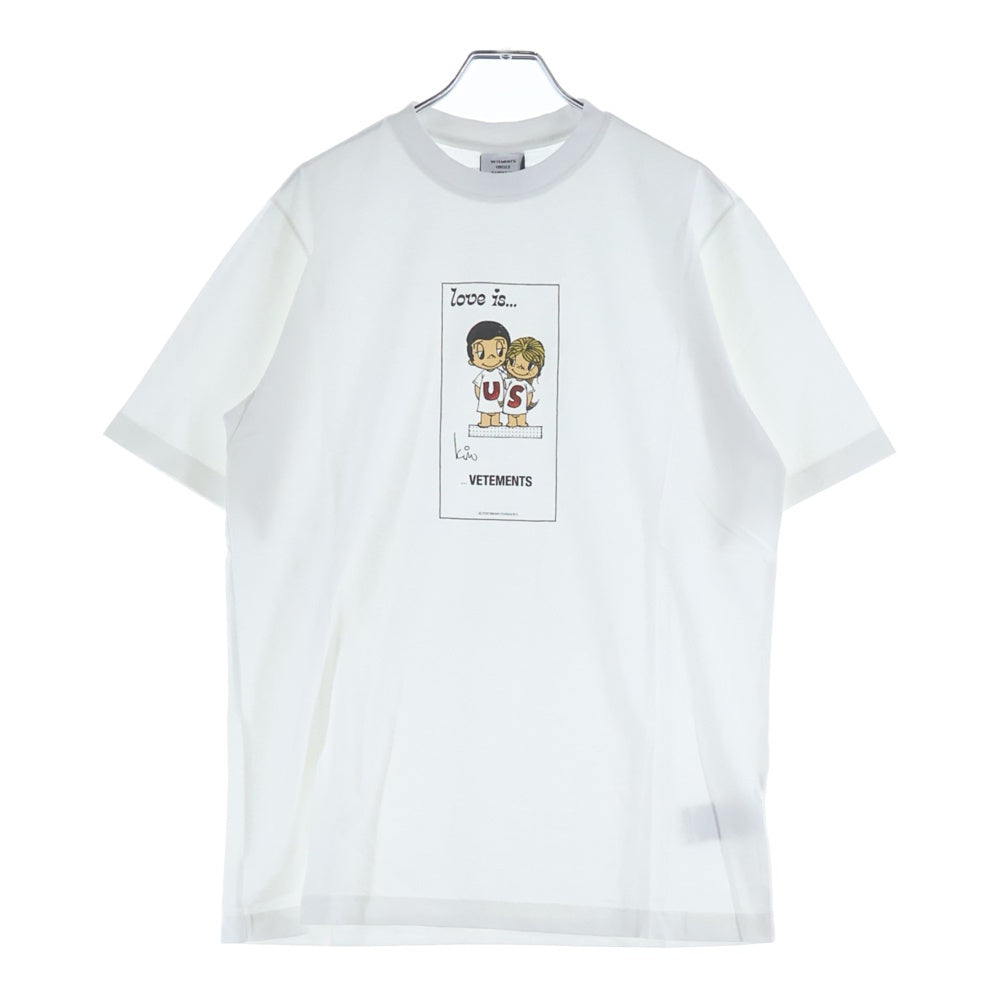VETEMENTS(ヴェトモン) 20AW Love is US プリント クルーネック 半袖Tシャツ カットソー ホワイト UAH21TR686