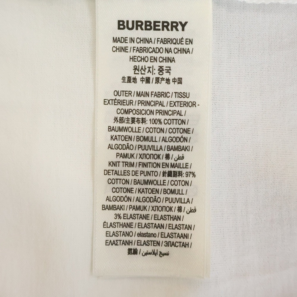 BURBERRY(バーバリー) TBロゴプリント クルーネック 半袖Tシャツ カットソー ホワイト 8032186
