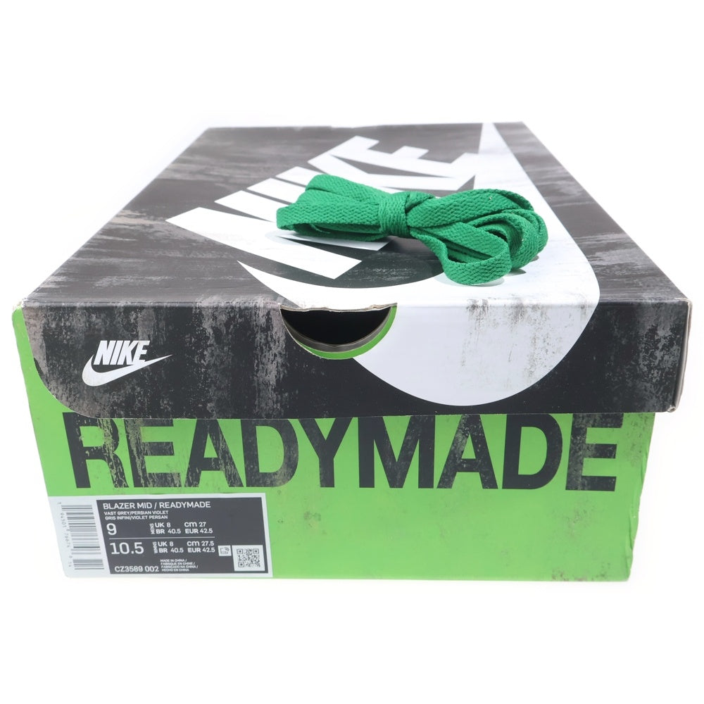 NIKE(ナイキ) ×READYMADE BLAZER MID LIMITED COLOUR MODEL レディメイド ブレーザー ミッド リミテッドカラーモデル ハイカットスニーカー グレー US9/27cm CZ3589-002