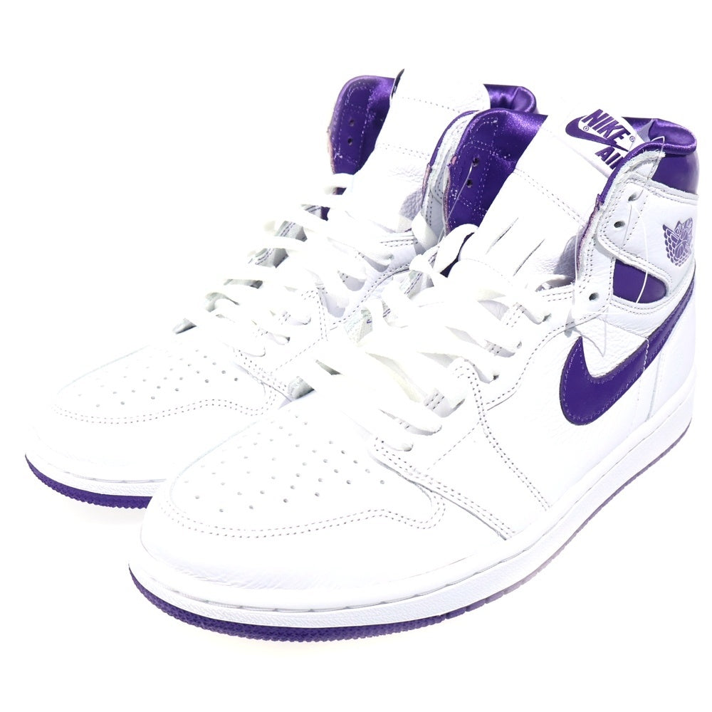 NIKE(ナイキ) WMNS AIR JORDAN 1 HIGH OG COURT PURPLE ウィメンズ エアジョーダン 1 コートパープル ハイカットスニーカー ホワイト/パープル US10.5/27.5cm CD0461-151 レディース