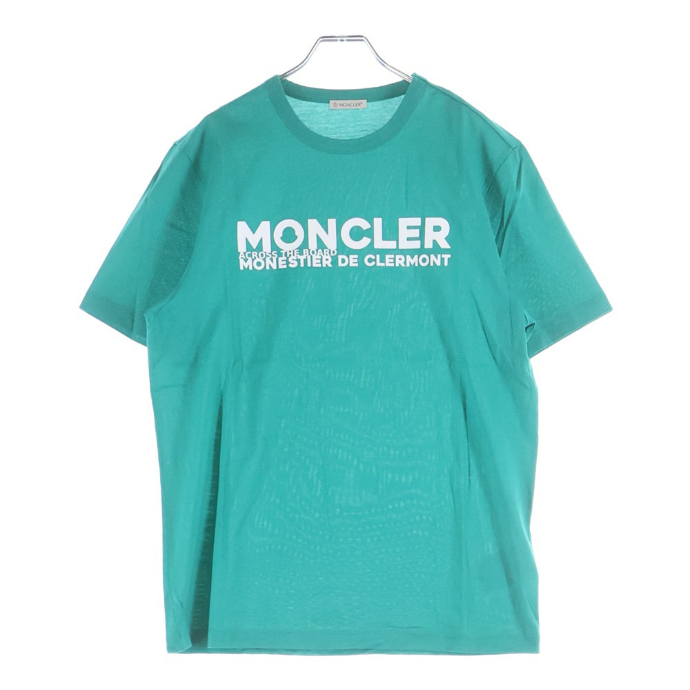 MONCLER(モンクレール) 21SS MAGLIA T-SHIRT ロゴプリント クルーネック 半袖Tシャツ カットソー グリーン G10918C7D910 8390Y