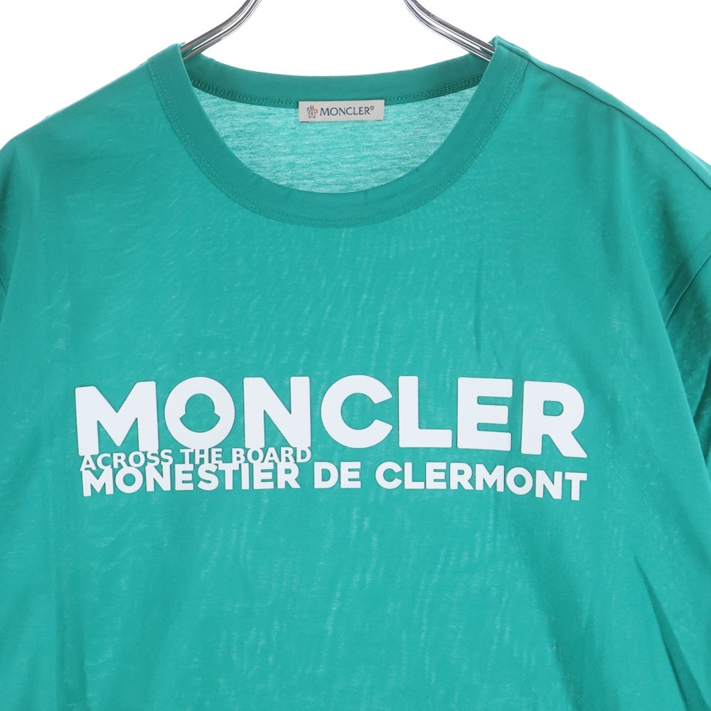 MONCLER(モンクレール) 21SS MAGLIA T-SHIRT ロゴプリント クルーネック 半袖Tシャツ カットソー グリーン G10918C7D910 8390Y
