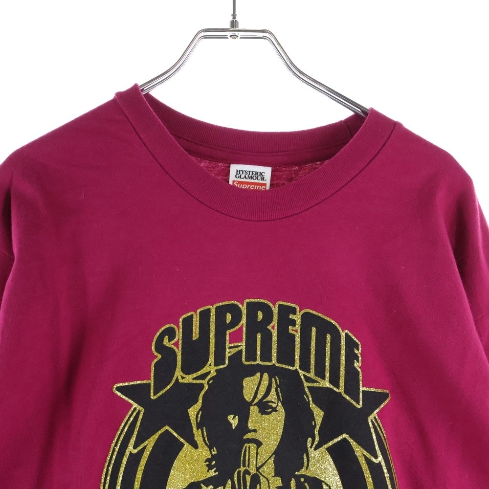 SUPREME(シュプリーム) 21SS ×HYSTERIC GLAMOUR L/S Tee ヒステリックグラマー ロゴデザイン クルーネック 長袖Tシャツ カットソー パープル