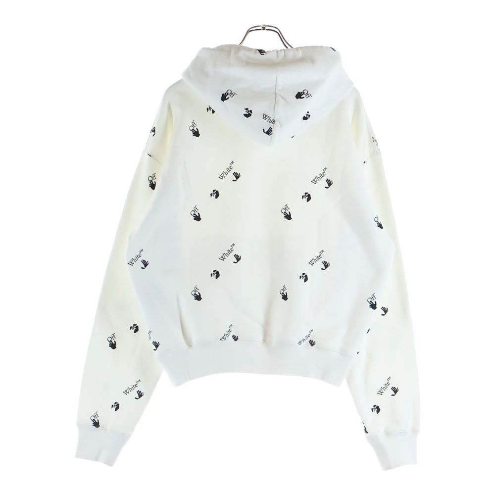 OFF-WHITE(オフホワイト) 21SS ALL OVER LOGO HOODIE オールオーバーロゴ 総柄 プリント スウェット プルオーバーパーカー ホワイト OMBB037R21FLE008