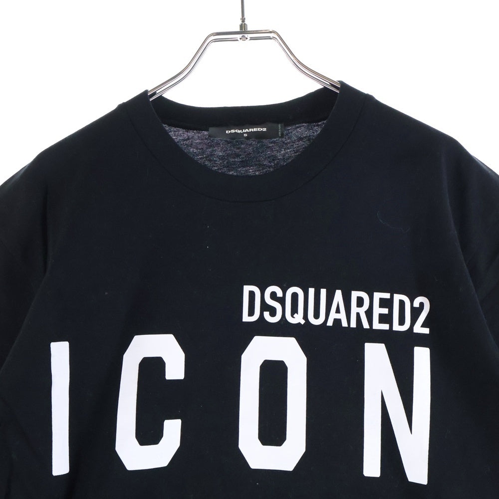 DSQUARED2(ディースクエアード) ICON ロゴプリント クルーネック 半袖Tシャツ カットソー ブラック S79GC0001 S23009