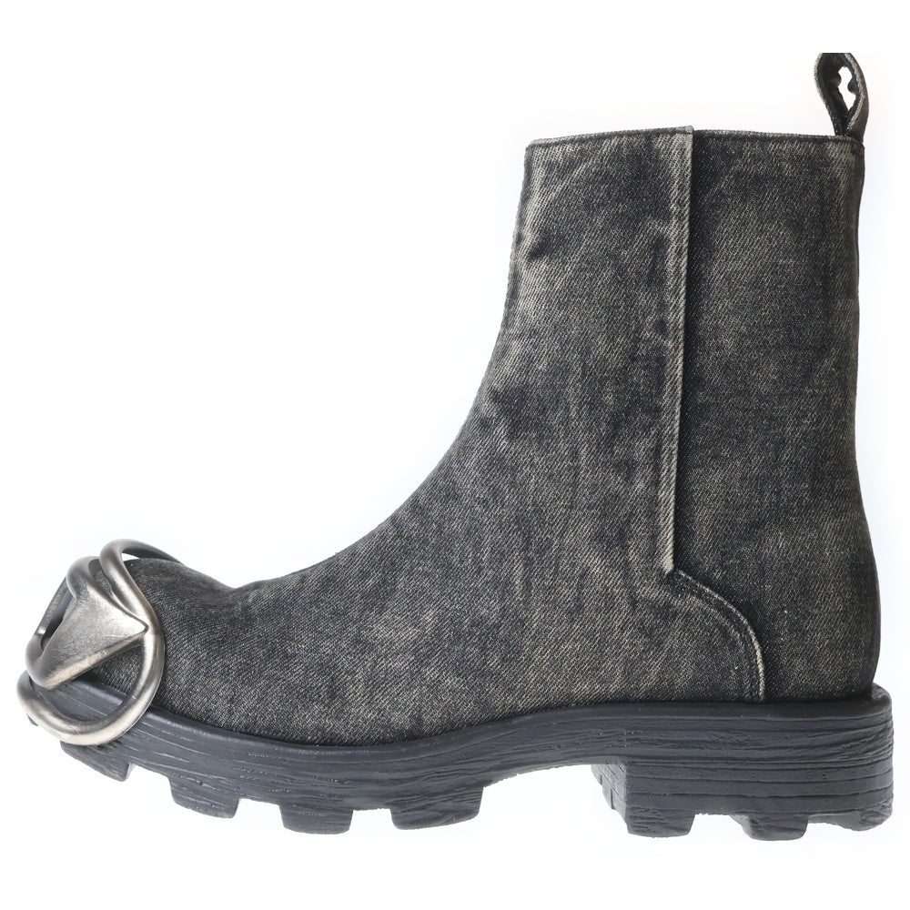 DIESEL(ディーゼル) D-HAMMER BT ZIP D ジッパー デニム アンクルブーツ ブラック Y03254
