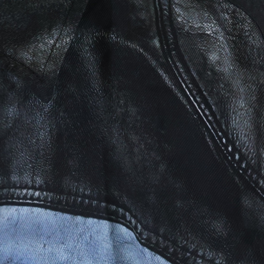 DIESEL(ディーゼル) 23SS S-UMBE-G トロンプルイユ レーヨン 長袖シャツ ブルー/ブラック A08814