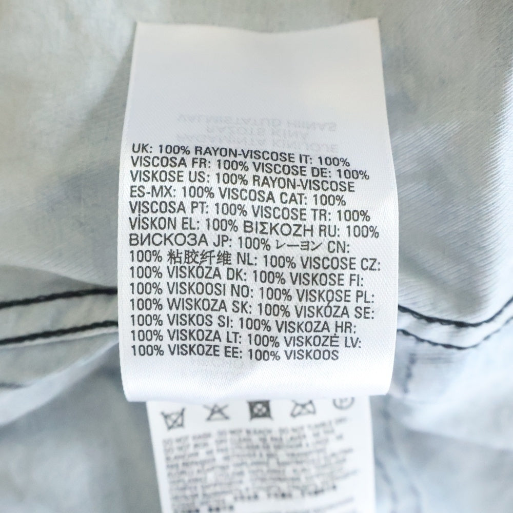 DIESEL(ディーゼル) 23SS S-UMBE-G トロンプルイユ レーヨン 長袖シャツ ブルー/ブラック A08814