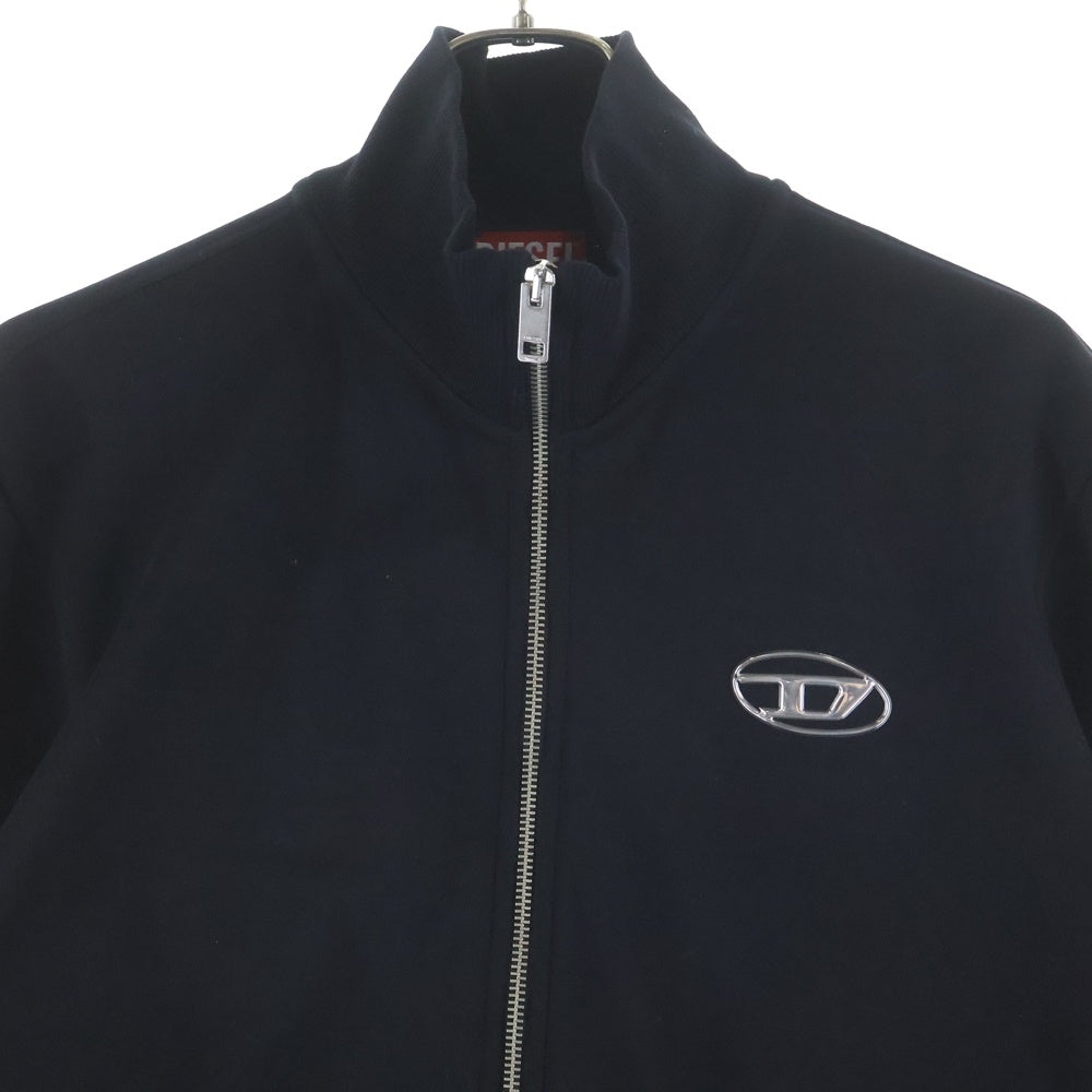 DIESEL(ディーゼル) S-GINNI-ZIP-OD Dロゴ ジップアップ スウェットシャツ ブラック A11439