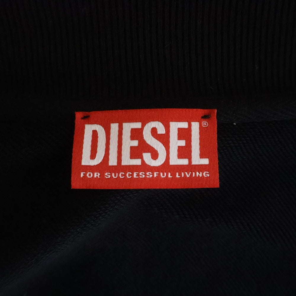 DIESEL(ディーゼル) S-GINNI-ZIP-OD Dロゴ ジップアップ スウェットシャツ ブラック A11439