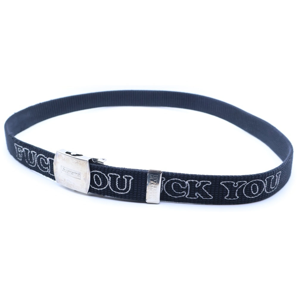 SUPREME(シュプリーム) 17AW ×HYSTERIC GLAMOUR Fuck You Belt ヒステリックグラマー ファックユー プリント ガチャ ベルト ブラック