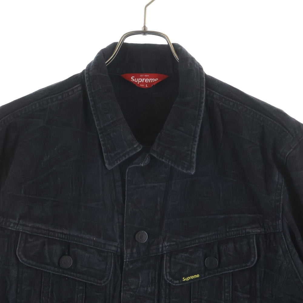 SUPREME(シュプリーム) 17AW 100 Dollar Bill Trucker Jacket ダラービルト 総柄 デニム トラッカージャケット ブラック