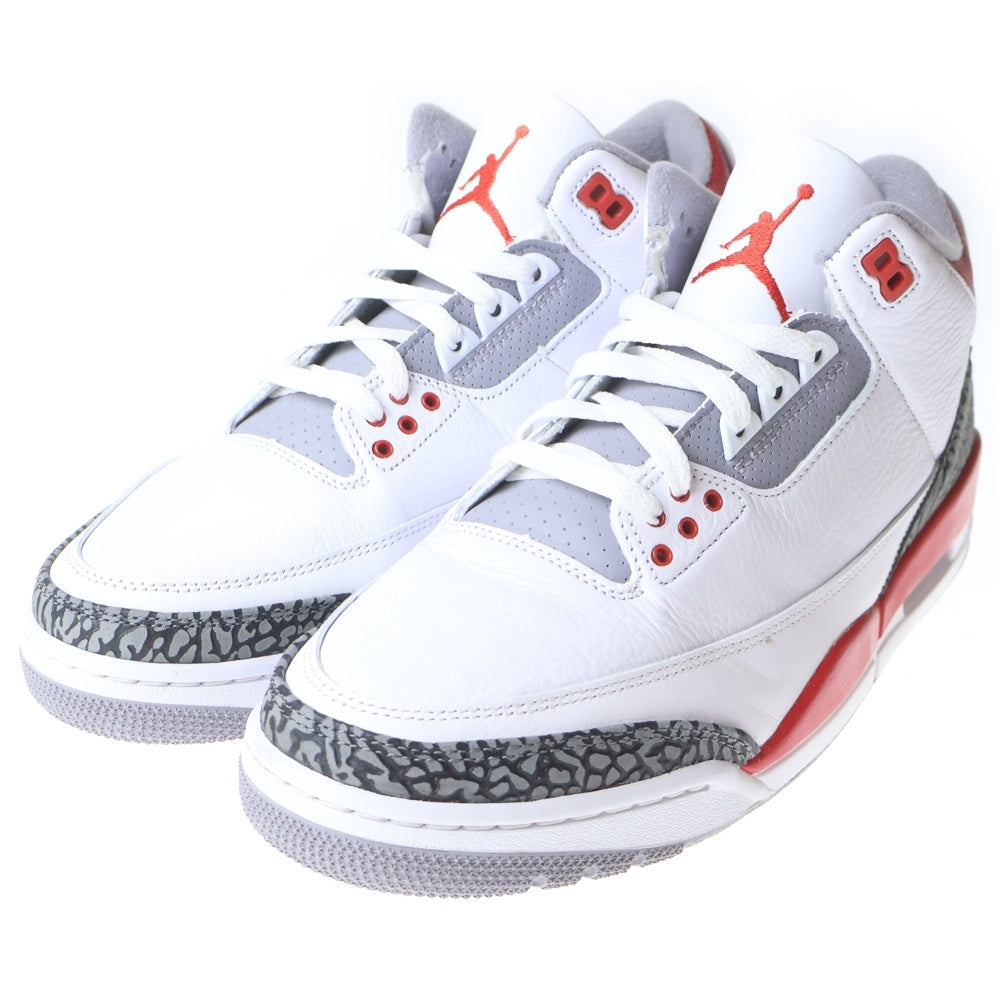 NIKE(ナイキ) AIR JORDAN 3 RETRO エアジョーダン 3 レトロ ファイヤーレッド ハイカットスニーカー ホワイト/レッド US11/29cm DN3707-160