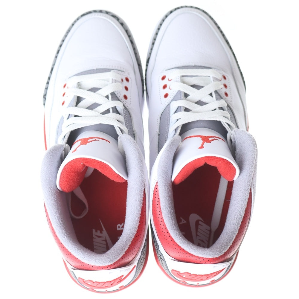 NIKE(ナイキ) AIR JORDAN 3 RETRO エアジョーダン 3 レトロ ファイヤーレッド ハイカットスニーカー ホワイト/レッド US11/29cm DN3707-160