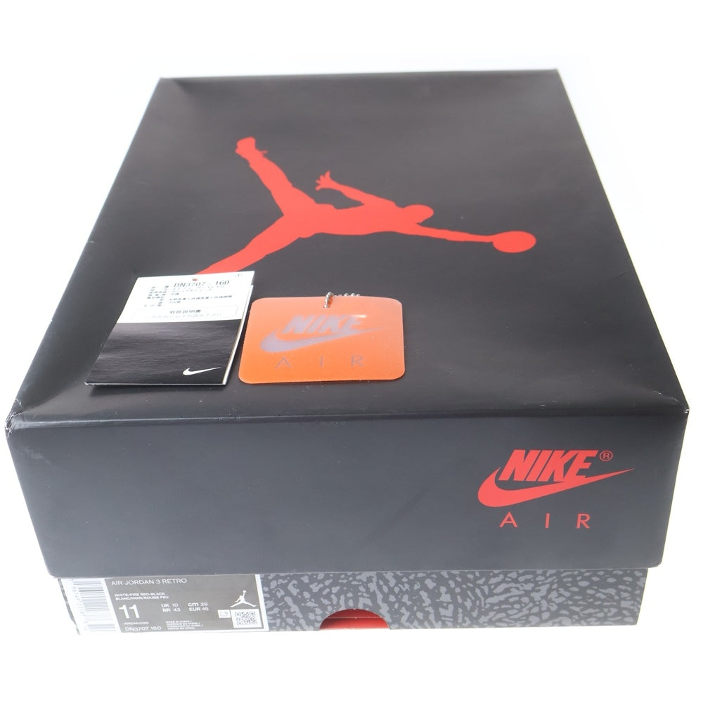 NIKE(ナイキ) AIR JORDAN 3 RETRO エアジョーダン 3 レトロ ファイヤーレッド ハイカットスニーカー ホワイト/レッド US11/29cm DN3707-160
