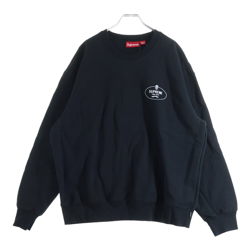 SUPREME(シュプリーム) 24AW Crest Crewneck クレスト クルーネック ロゴ スウェット トレーナー ブラック