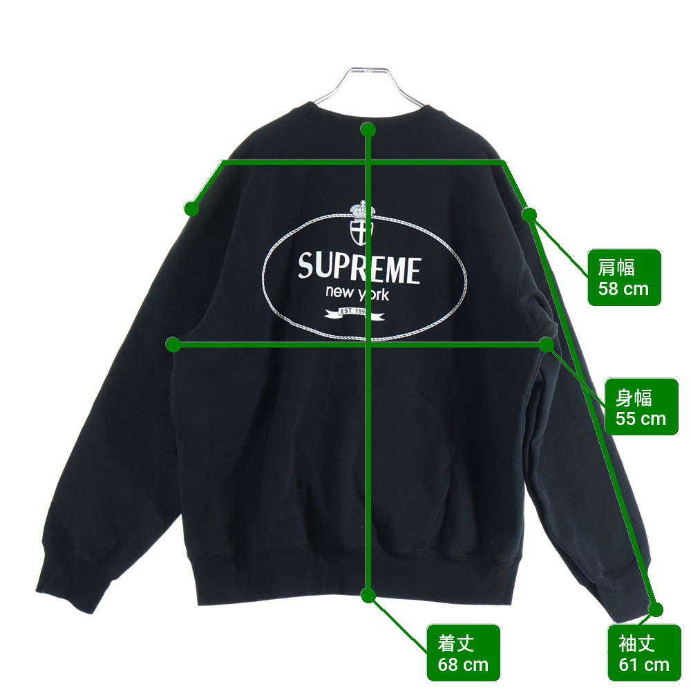 SUPREME(シュプリーム) 24AW Crest Crewneck クレスト クルーネック ロゴ スウェット トレーナー ブラック