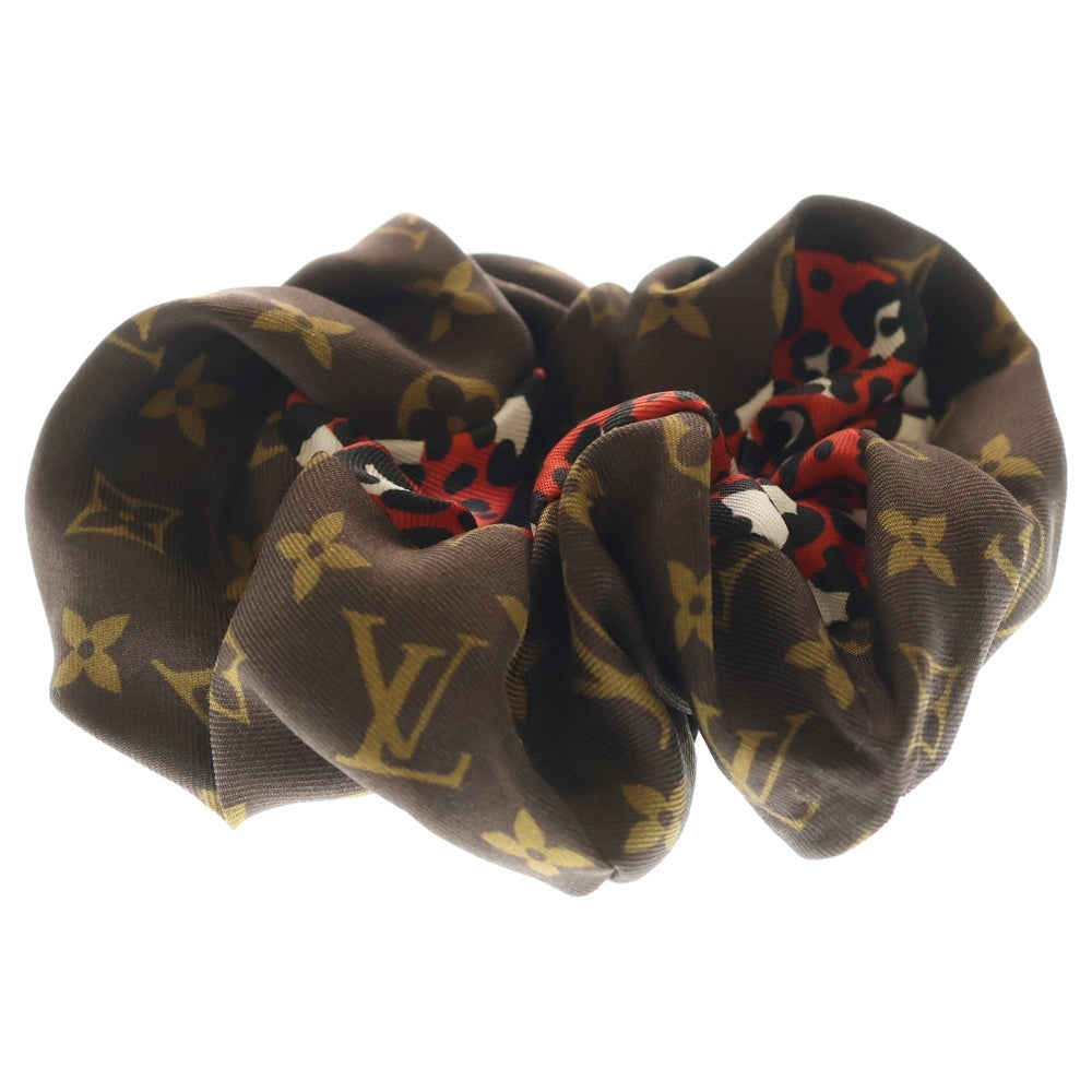 LOUIS VUITTON(ルイヴィトン) ビーマインドフル モノグラム シルク シュシュ ヘアアクセサリー ヘアゴム ヘアバンド ブラウン M77011 CC0261 レディース