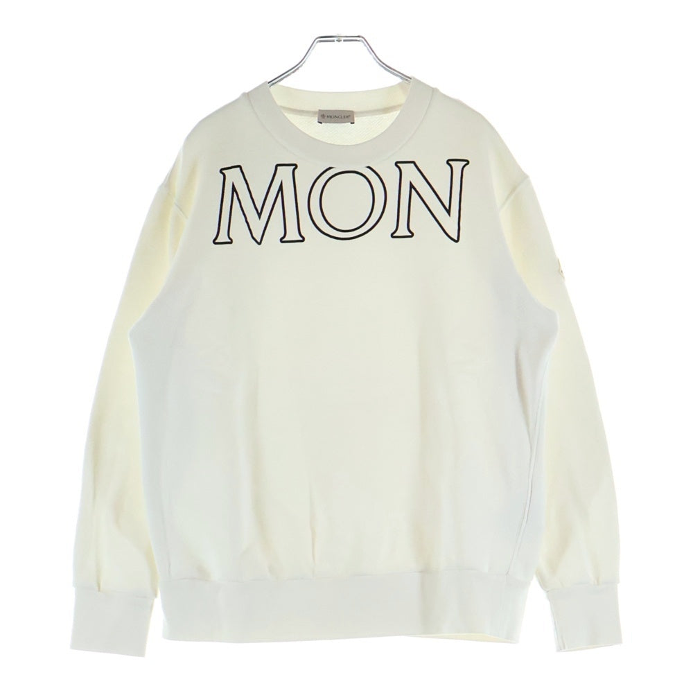 MONCLER(モンクレール) 22AW ロゴプリント クルーネック スウェット トレーナー ホワイト H20938G00029 809KX