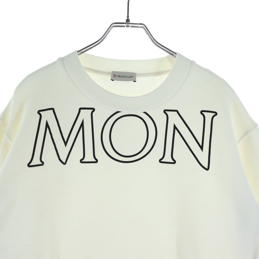 MONCLER(モンクレール) 22AW ロゴプリント クルーネック スウェット トレーナー ホワイト H20938G00029 809KX