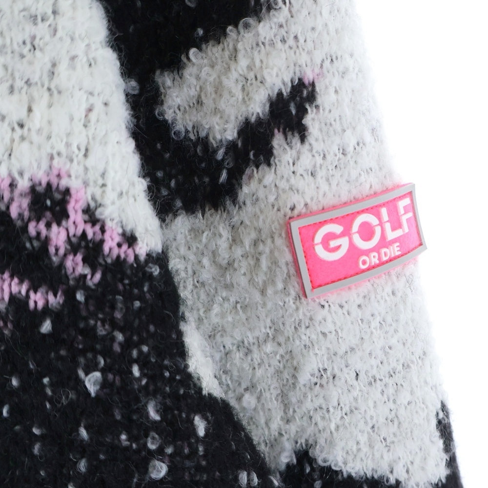 MARK&LONA(マークアンドロナ) Skywalker Crew Sweater アクリル ウール ニット セーター ブラック/ホワイト MLM-1D-AB05