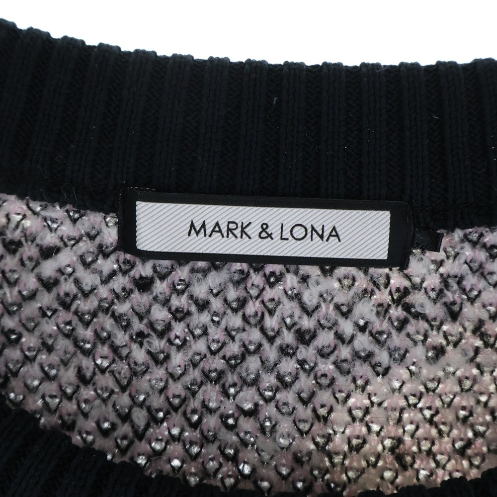 MARK&LONA(マークアンドロナ) Skywalker Crew Sweater アクリル ウール ニット セーター ブラック/ホワイト MLM-1D-AB05